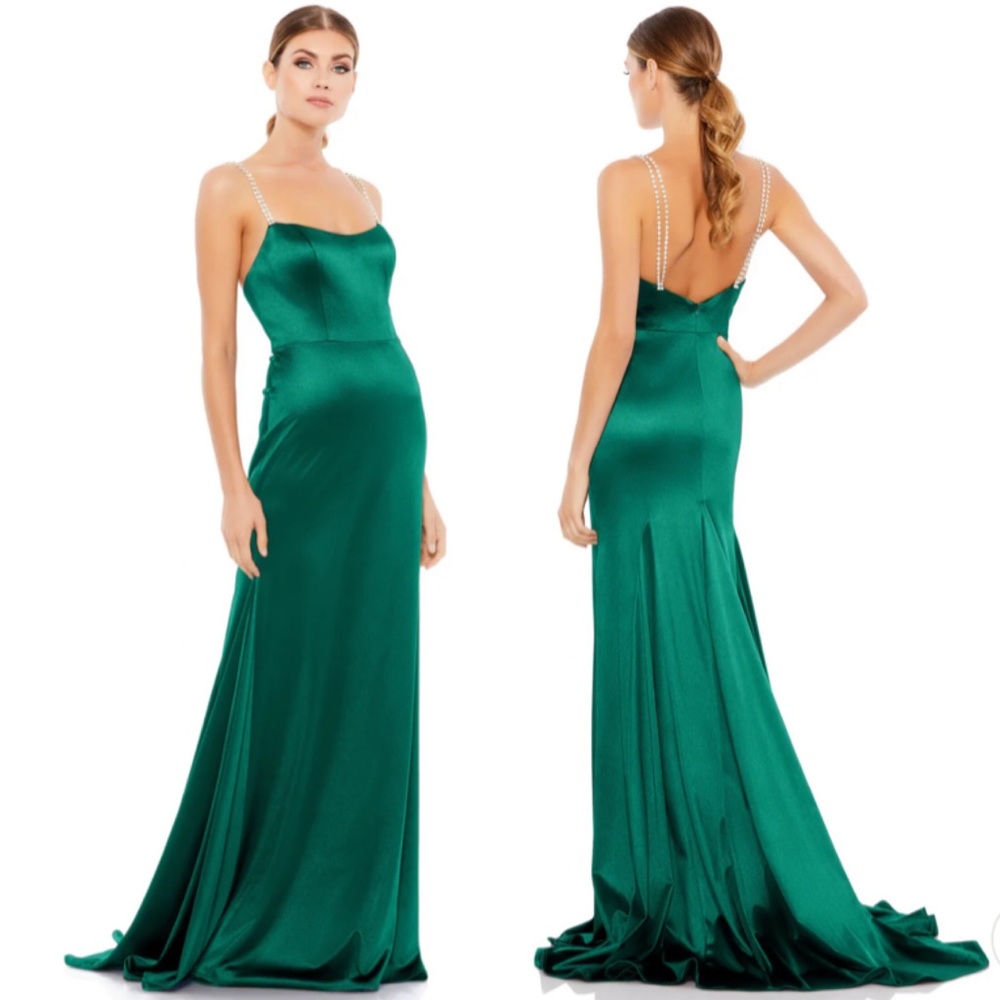 Mac Duggal Green Maxi Dress
